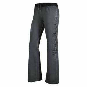 Harley-Davidson® Women's Lace Accent Activewear Pants, Oil Wash Gray